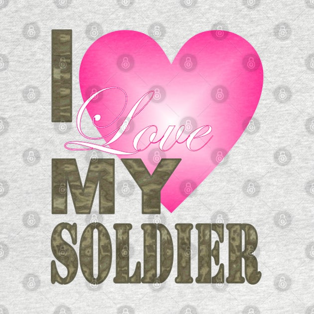 1980s camo camouflage I Love My Soldier Military Family by Tina